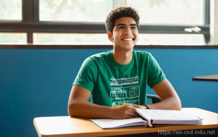 토목기사 실기시험 합격 후기 - **Prompt: The Moment of Triumph**
A young adult civil engineering student, appearing to be in th...