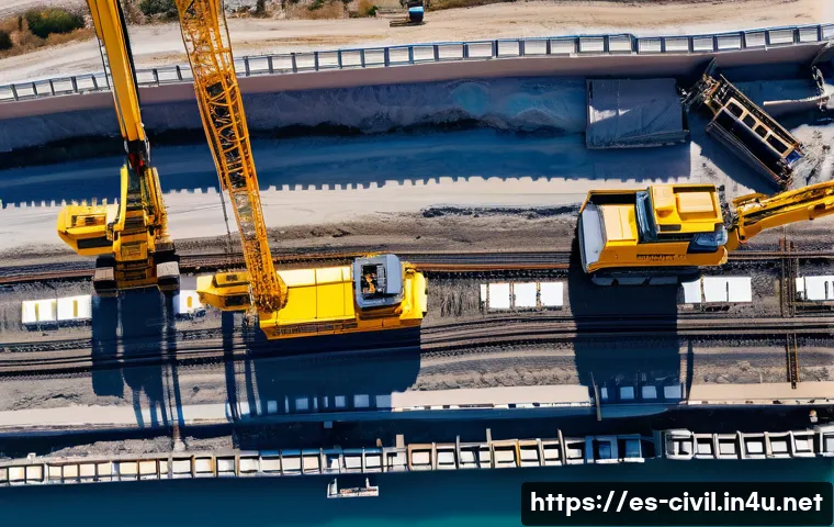 토목공학과 데이터 분석 활용 - A detailed aerial view of a large-scale infrastructure construction site in Spain, showcasing multip...